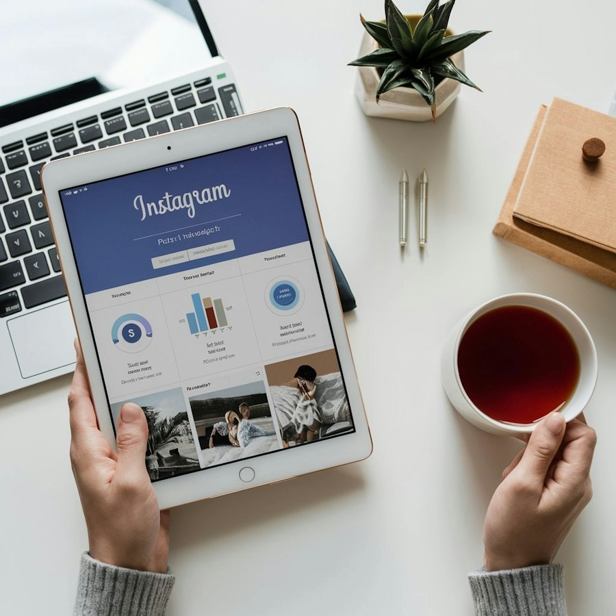 Reporte de campañas de marketing digital en una tablet
